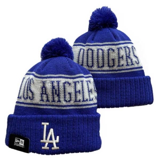 MLB Los Angeles Dodgers New Era Royal Sport Cuffed Beanies Knit Hat with Pom 3025