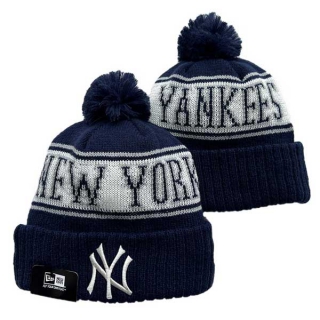 MLB New York Yankees New Era Navy Sport Cuffed Beanies Knit Hat with Pom 3025