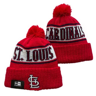 MLB St. Louis Cardinals New Era Red Sport Cuffed Beanies Knit Hat with Pom 3007