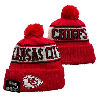 NFL Kansas City Chiefs New Era Red Sideline Cuffed Beanies Knit Hat with Pom 3071