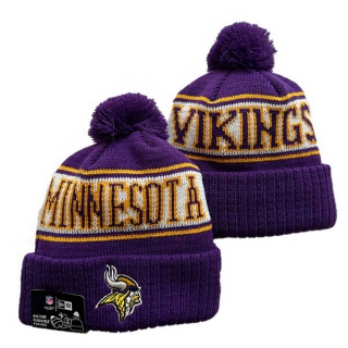 NFL Minnesota Vikings New Era Purple Sideline Cuffed Beanies Knit Hat with Pom 3053