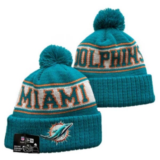 NFL Miami Dolphins New Era Aqua Sideline Cuffed Beanies Knit Hat with Pom 3063