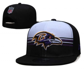 NFL Baltimore Ravens New Era White Black Striped A-Frame Back Patch 9FIFTY Snapback Hat 6032