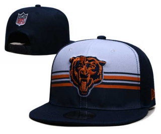 NFL Chicago Bears New Era White Navy Striped A-Frame Back Patch 9FIFTY Snapback Hat 6027