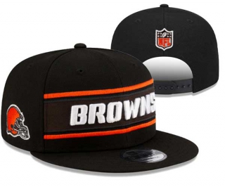 NFL Cleveland Browns New Era Black 2024 Sideline Side Patch 9FIFTY Snapback Hat 3025