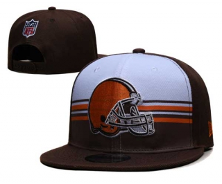 NFL Cleveland Browns New Era White Brown Striped A-Frame Back Patch 9FIFTY Snapback Hat 6019