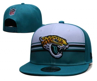 NFL Jacksonville Jaguars New Era White Teal Striped A-Frame Back Patch 9FIFTY Snapback Hat 6012