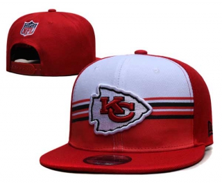 NFL Kansas City Chiefs New Era White Red Striped A-Frame Back Patch 9FIFTY Snapback Hat 6084