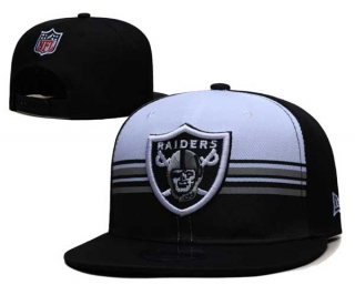 NFL Las Vegas Raiders New Era White Black Striped A-Frame Back Patch 9FIFTY Snapback Hat 6091