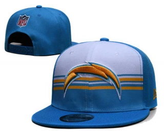 NFL Los Angeles Chargers New Era White Blue Striped A-Frame Back Patch 9FIFTY Snapback Hat 6017