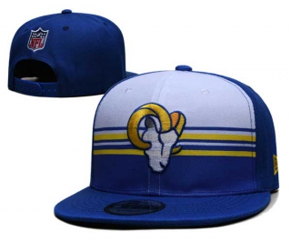 NFL Los Angeles Rams New Era White Royal Striped A-Frame Back Patch 9FIFTY Snapback Hat 6025