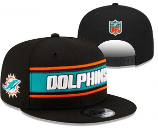 NFL Miami Dolphins New Era Black 2024 Sideline Side Patch 9FIFTY Snapback Hat 3017