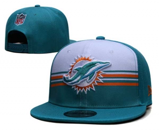 NFL Miami Dolphins New Era White Teal Striped A-Frame Back Patch 9FIFTY Snapback Hat 6055