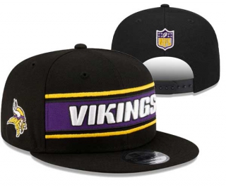 NFL Minnesota Vikings New Era Black 2024 Sideline Side Patch 9FIFTY Snapback Hat 3012