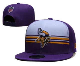 NFL Minnesota Vikings New Era White Purple Striped A-Frame Back Patch 9FIFTY Snapback Hat 6023