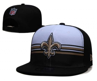 NFL New Orleans Saints New Era White Black Striped A-Frame Back Patch 9FIFTY Snapback Hat 6050