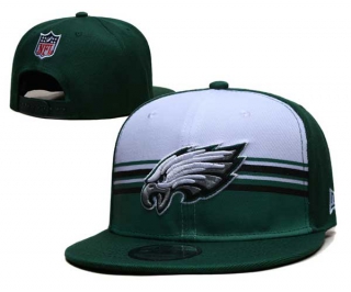 NFL Philadelphia Eagles New Era White Green Striped A-Frame Back Patch 9FIFTY Snapback Hat 6052