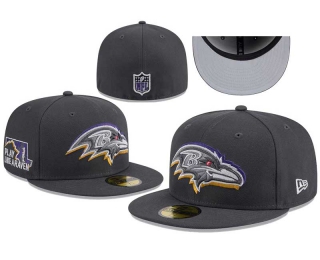 NFL Baltimore Ravens New Era Graphite 2024 NFL Draft On-Stage 59FIFTY Fitted Hat 8001