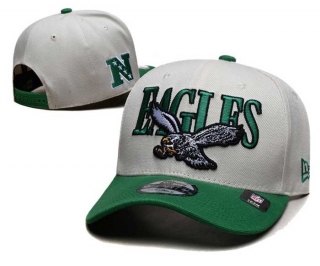 NFL Philadelphia Eagles New Era Cream Kelly Green Curved Brim Side Patch Retro 9FORTY Snapback Adjustable Hat 8002