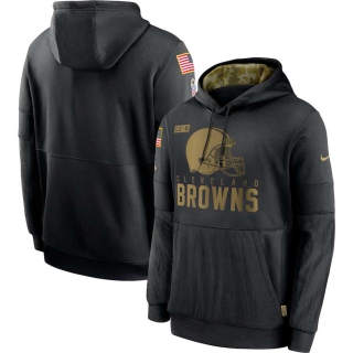 Men's Cleveland Browns Nike Black 2020 Salute to Service Sideline Performance Pullover Hoodie
