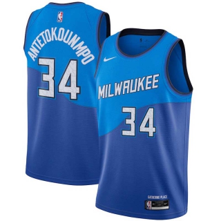 Wholesale NBA Milwaukee Bucks Antetokounmpo Nike Jerseys City Edition (6)