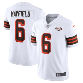 Men's NFL Cleveland Browns Baker Mayfield Nike White 1946 Collection Alternate Jersey