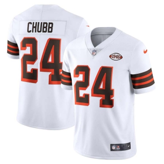 Men's NFL Cleveland Browns Nick Chubb Nike White 1946 Collection Alternate Jersey
