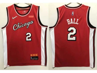 Men's NBA Chicago Bulls Lonzo Ball 75th Anniversary Nike Jersey City Edition (2)