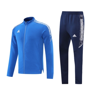Men's Adidas Athletic Full Zip Jacket Sweatsuits Blue (1)