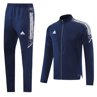 Men's Adidas Athletic Full Zip Jacket Sweatsuits Royal Blue (1)