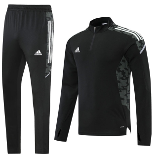 Men's Adidas Athletic Half Zip Jacket Sweatsuits Black (1)