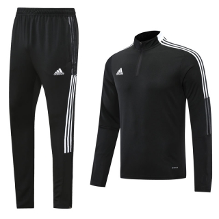 Men's Adidas Athletic Half Zip Jacket Sweatsuits Black (2)