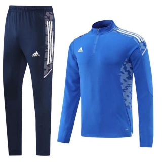 Men's Adidas Athletic Half Zip Jacket Sweatsuits Blue (1)