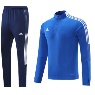 Men's Adidas Athletic Half Zip Jacket Sweatsuits Blue (2)
