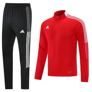 Men's Adidas Athletic Half Zip Jacket Sweatsuits Red (2)