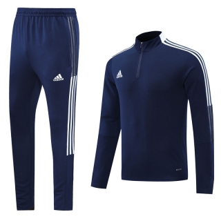 Men's Adidas Athletic Half Zip Jacket Sweatsuits Royal Blue (2)