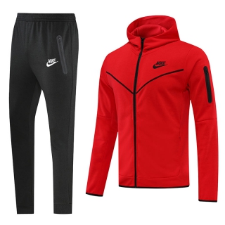 Men's Nike Athletic Full Zip Hoodie Sweatsuits Red