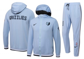 Men's NBA Memphis Grizzlies Nike Light Blue 75th Anniversary Performance Showtime Full-Zip Hoodie & Pants