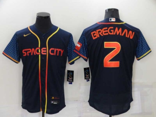 Men's MLB Houston Astros Alex Bregman #2 Nike Navy 2022 City Connect Flex Base Jerseys (1)