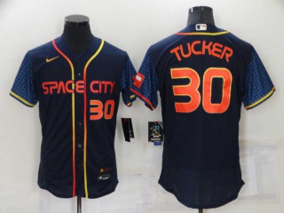 Men's MLB Houston Astros Kyle Tucker #30 Nike Navy 2022 City Connect Flex Base Jerseys (2)