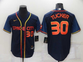 Men's MLB Houston Astros Kyle Tucker #30 Nike Navy 2022 City Connect Jerseys (4)