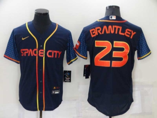 Men's MLB Houston Astros Michael Brantley #23 Nike Navy 2022 City Connect Flex Base Jerseys (1)