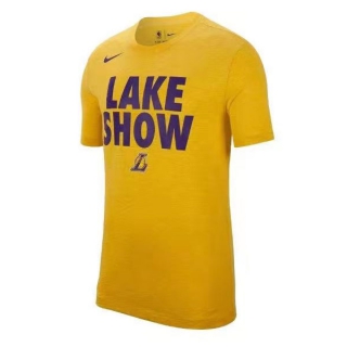 Men's NBA Los Angeles Lakers 2022 Yellow T-Shirts (8)