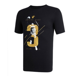 Men's NBA Miami Heat Dwyane Wade 2022 Black T-Shirts