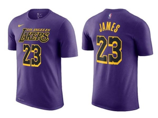 Men's NBA Los Angeles Lakers LeBron James 2022 Purple T-Shirts (1)