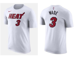 Men's NBA Miami Heat Dwyane Wade 2022 White T-Shirts (3)