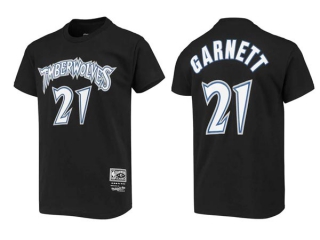 Men's NBA Minnesota Timberwolves Kevin Garnett 2022 Black T-Shirts (1)