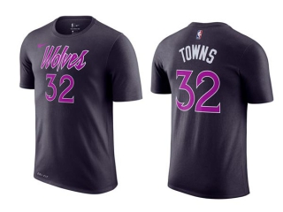Men's NBA Minnesota Timberwolves Karl-Anthony Towns 2022 Black T-Shirts (1)