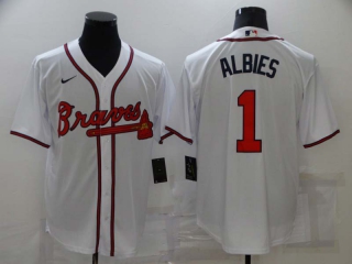 Men's MLB Atlanta Braves Ozzie Albies #1 Jerseys (6)