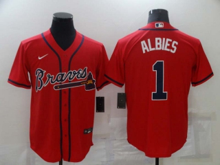 Men's MLB Atlanta Braves Ozzie Albies #1 Jerseys (7)
